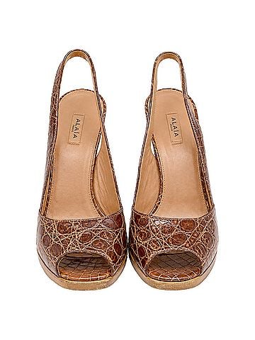 Alaïa Alaïa Open Toe High Heels in Animal Print Leather (view 1)