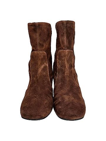 Stuart Weitzman Stuart Weitzman Sleek 60 Ankle Boots in Brown Suede (view 2)