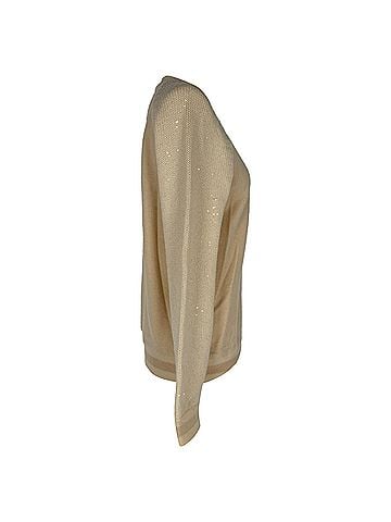 Brunello Cucinelli Brunello Cucinelli Sequinned Sweater in Beige Polyamide (view 2)