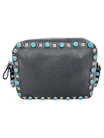 Mario Valentino Valentino Rolling Rockstud Camera Bag in Black Leather (view 1)