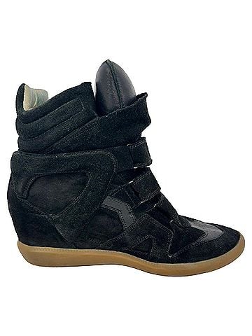 Isabel Marant Isabel Marant Bekett High-Top Wedge Sneakers in Black Suede (view 1)