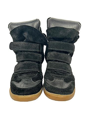 Isabel Marant Isabel Marant Bekett High-Top Wedge Sneakers in Black Suede (view 2)
