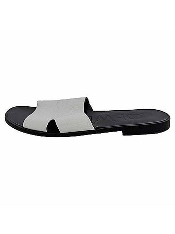 Loewe Loewe Logo Slides Flats in White Leather (view 2)