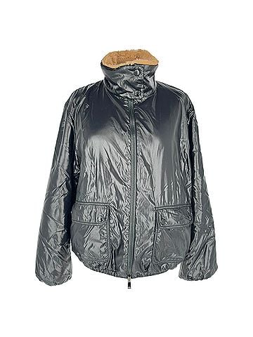 Moncler Moncler Zip-Up Shear-Lined Jacket in Black Polyamide (view 1)