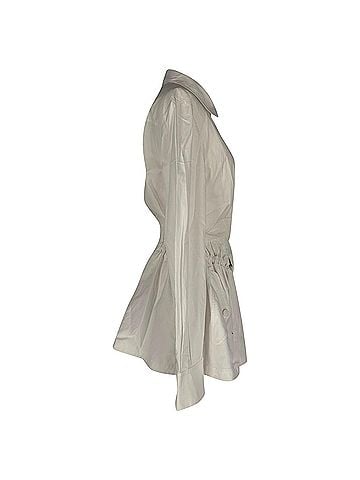 Alexander McQueen Alexander Mcqueen Button-Down Mini Flared Dress in White Cotton (view 2)