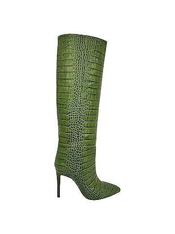 Paris Texas Paris Texas Cizme Croc Embossed Knee Length Boots in Green Leather (view 1)