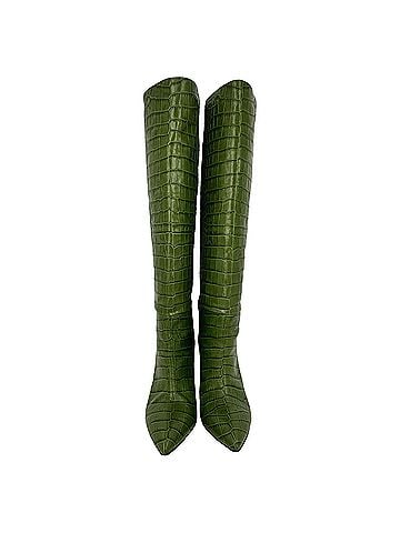 Paris Texas Paris Texas Cizme Croc Embossed Knee Length Boots in Green Leather (view 2)