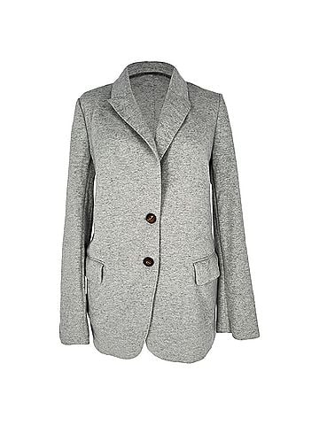 Brunello Cucinelli Brunello Cucinelli Single-Breasted Blazer in Grey Cashmere (view 1)
