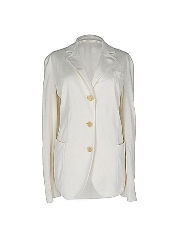 Loro Piana Loro Piana Button-Down Blazer in White Cotton (view 1)