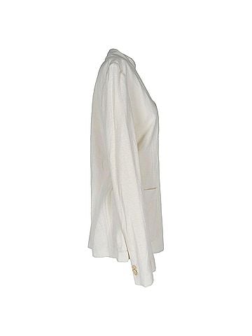 Loro Piana Loro Piana Button-Down Blazer in White Cotton (view 2)
