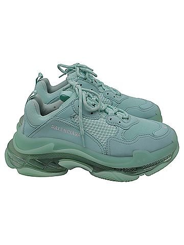 Balenciaga Balenciaga Triple S Clear Sole Sneakers in Mint Polyester (view 1)