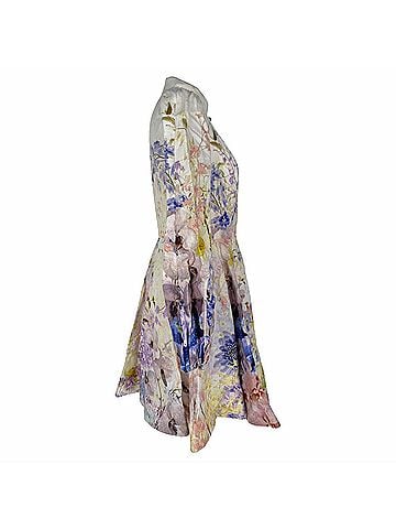 Zimmermann Zimmerman Citrus Garden Mini Dress in Multicolor Linen (view 2)