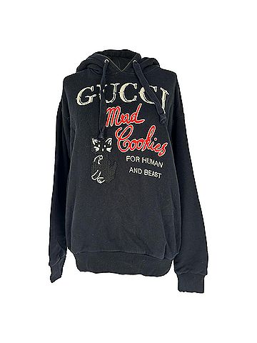 Gucci Gucci Mad Cookies Graphic Print Hoodie in Black Cotton (view 1)