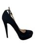 Prada 100% Suede Black Prada Ankle Strap Platform Pumps in Black Suede Size EU 38 - photo 1