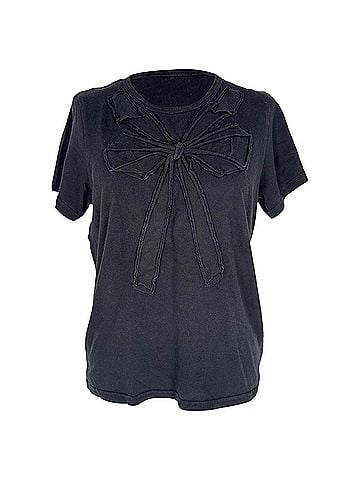 Marc Jacobs Marc Jacobs Bow-Detailed T-Shirt in Black Cotton (view 1)