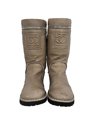 Chanel Chanel Motorcycle Boots in Brown Leather (view 2)