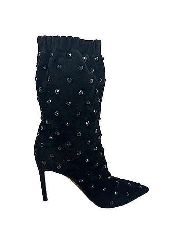 Kea and Joby Valentino Rockstud Boots in Black Suede (view 1)