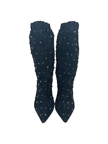 Kea and Joby Valentino Rockstud Boots in Black Suede (view 2)