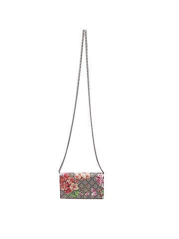 Gucci Gucci GG Supreme Floral-Print Wallet on Chain in Multicolor Coated Canvas (view 1)