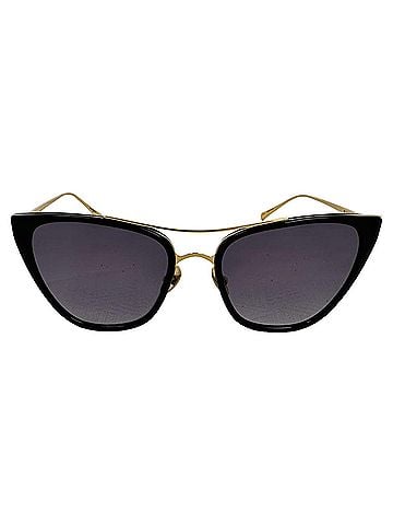 Loree Rodkin Loree Rodkin Jacklyn Cat-Eye Sunglasses in Gold Metal (view 2)