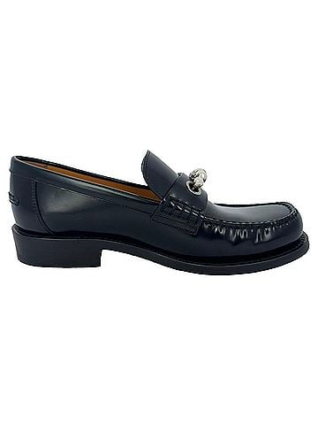 Christian Dior Christian Dior Pearl Embellished Loafers in Black Leather (view 1)