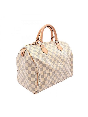Louis Vuitton Louis Vuitton Speedy 30 Damier Azur Handbag, Coated Canvas Leather, Women's, White (N41533) (view 2)