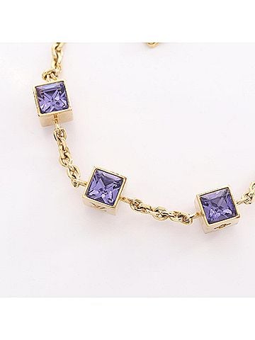 Louis Vuitton Louis Vuitton Collier Gamble Necklace, Gold Plated (GP), Rhinestone, Women's, Tone, M66061 (view 2)
