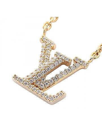 Louis Vuitton Louis Vuitton LOUIS VUITTON Collier LV Iconic Necklace Jewelry GP (Gold Plated) Rhinestone Women's Gold Tone Clear M00596 (view 1)