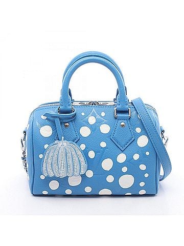 Louis Vuitton Louis Vuitton x Yayoi Kusama Speedy Bandoulière 20 Infinity Dot 2-Way Handbag, Leather, Women's, Blue/White, M46425 (view 1)