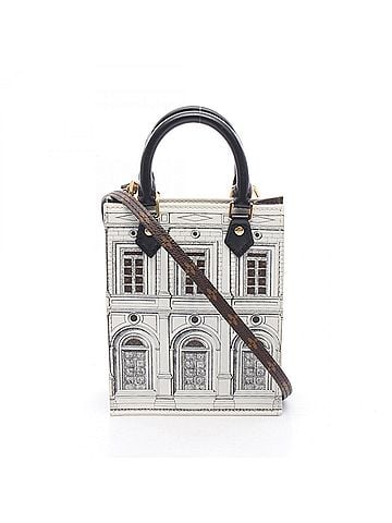 Louis Vuitton Louis Vuitton x Fornasetti Petite Sac Plat Monogram 2-Way Handbag, Coated Canvas Leather, Women's, White, Brown, Black, M80991 (view 1)