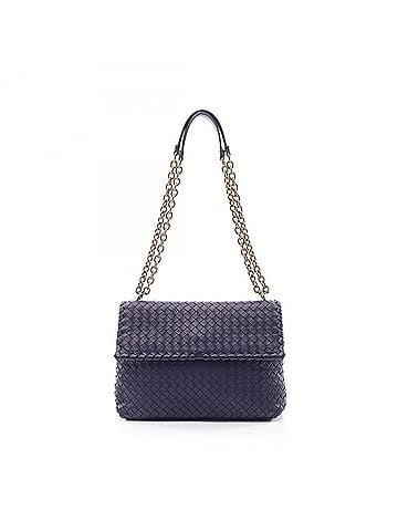 Bottega Veneta Bottega Veneta Olympia Intrecciato Shoulder Bag/Handbag, Leather, Women's, Purple (view 1)