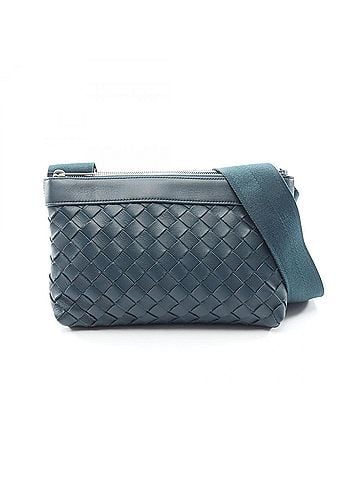 Bottega Veneta Bottega Veneta Intrecciato Duo Shoulder Bag/Handbag, Leather, Men's, Green (view 1)