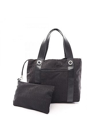 Bvlgari Bulgari BVLGARI Logomania Tote Bag Handbag Canvas Leather Women's Black (view 1)