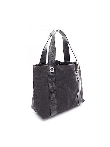 Bvlgari Bulgari BVLGARI Logomania Tote Bag Handbag Canvas Leather Women's Black (view 2)