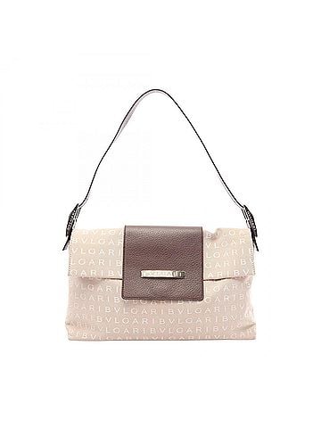Bvlgari Bulgari BVLGARI Logo Mania Shoulder Bag Handbag Canvas Leather Women's Beige Brown (view 1)