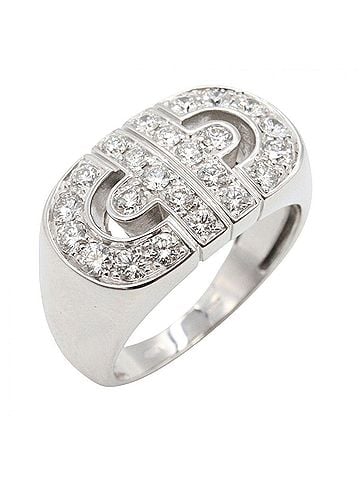 Bvlgari BVLGARI Parentesi Diamond Ring - 18K White Gold (18KWG) Women's Silver/Clear Tone (view 1)