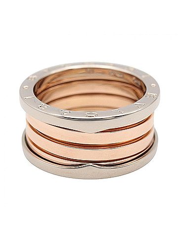 Bvlgari BVLGARI B-zero1 Ring, 3-band ring, jewelry, 18KPG (pink gold) / 18KWG (white gold), men's and women's, gold tone, silver tone. (view 2)