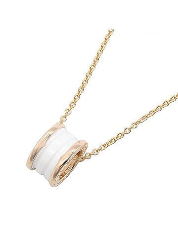 Bvlgari BVLGARI B-zero1 Necklace, Ceramic 18KPG (Pink Gold), Ceramic, Women's, Gold/White, 346082 (view 1)