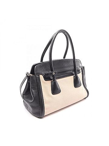 Prada Prada PRADA Logo 2-Way Handbag, Canvas &amp; Saffiano Leather, Women's, Ivory Black (view 2)