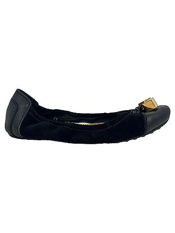 Louis Vuitton Louis Vuitton Monogram Cube Accent Ballet Flats in Black Suede (view 1)