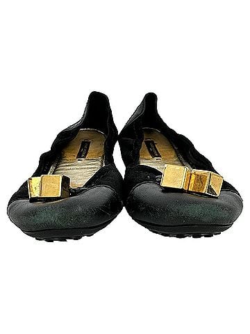 Louis Vuitton Louis Vuitton Monogram Cube Accent Ballet Flats in Black Suede (view 2)