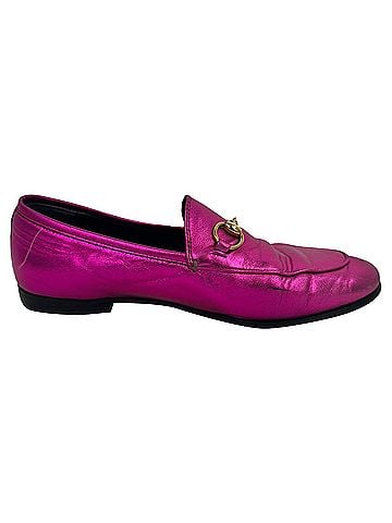 Gucci Gucci Jordaan Horsebit Loafers in Metallic Pink Leather (view 1)