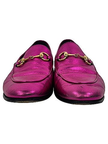 Gucci Gucci Jordaan Horsebit Loafers in Metallic Pink Leather (view 2)