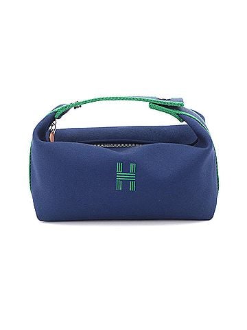 Hermès Hermes Bride a Brac PM Handbag, Toile H Blue Marine Green, Silver Hardware, Handbag Pouch (view 1)