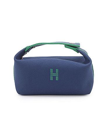 Hermès Hermes Bride a Brac PM Handbag, Toile H Blue Marine Green, Silver Hardware, Handbag Pouch (view 1)
