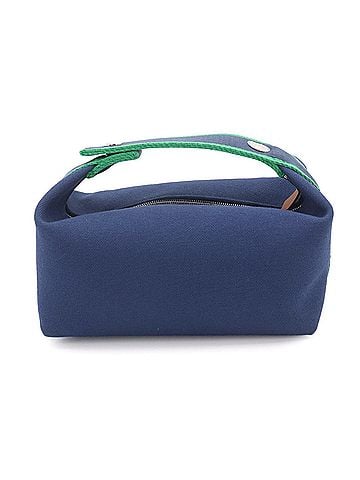 Hermès Hermes Bride a Brac PM Handbag, Toile H Blue Marine Green, Silver Hardware, Handbag Pouch (view 2)