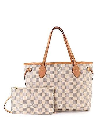 Louis Vuitton Louis Vuitton Neverfull PM Damier Azur Tote Handbag White N41362 (view 1)