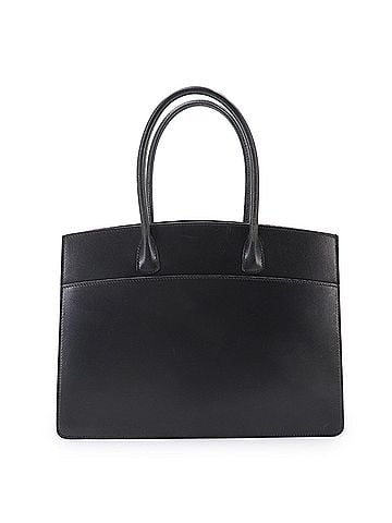 Hermès Hermes White Bass PM Tote Handbag, Box Calf Leather, Black with Gold Hardware (view 1)