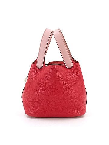 Piko Piko Hermes Picotin Lock Touch 18 PM Handbag, Taurillon Clemence Swift Leather, Rouge Tomato/Rose Eglantine, C Stamp, Silver Hardware. (view 1)