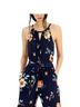 Studio Floral Multi Color Blue Jumpsuit Size XL - photo 2